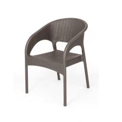 Кресло садовое ЭЛЛАСТИК-ПЛАСТ Rattan ola dom Серый 620*580*805 мм