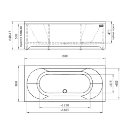 Ванна акриловая RADOMIR Вальс 180*80 см