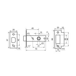 Защелка PALLADIUM 100 AB Античная бронза