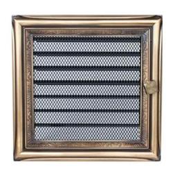 Решетка каминная KRATKI Ретро латунь с жалюзи 170*170 мм