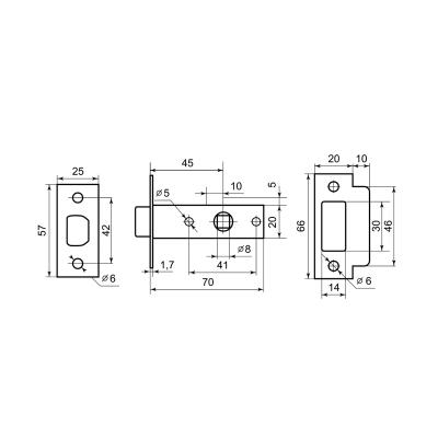 Защелка PALLADIUM 100 AB Античная бронза