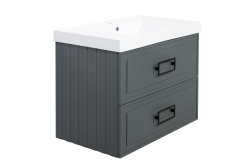 Тумба с раковиной LA FENICE Cubo Twin 80 серо-зеленый 