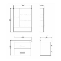 Тумба с раковиной COMFORTY Парма 60 