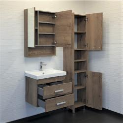 Зеркальный шкаф COMFORTY Никосия дуб темный 60*80 см