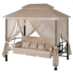 Беседка-качели УДАЧНАЯ МЕБЕЛЬ Пальмира Бежевый 257*177*243 см