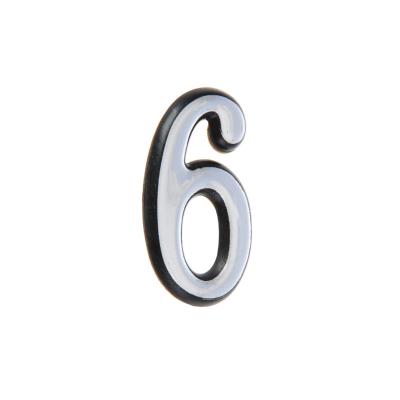 Цифра 6 АЛЛЮР хром 31*50 мм  Цифра 6 АЛЛЮР хром 31*50 мм