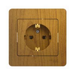 Розетка сетевая SYSTEME ELECTRIC Glossa с заземлением дуб GSL000542