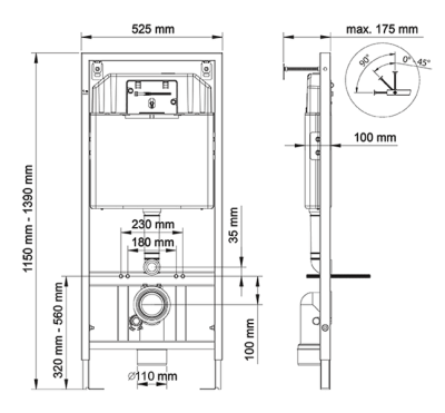 Инсталляция для унитаза BERGES Novum с клавишей L5 040215