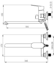 Смеситель для ванны VODA Shore SHR31
