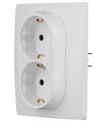 Розетка сетевая LEGRAND Etika с заземлением двойная белый 672223