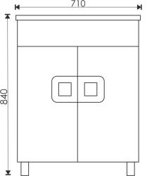 Тумба с раковиной EVA GOLD Braunsy 70 