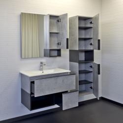 Зеркальный шкаф COMFORTY Франкфурт 75 бетон светлый 73*80 см