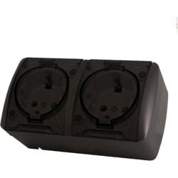 Розетка сетевая TDM Селигер с заземлением двойная шоколад SQ1818-0209