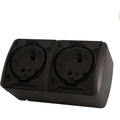 Розетка сетевая TDM Селигер с заземлением двойная шоколад SQ1818-0209