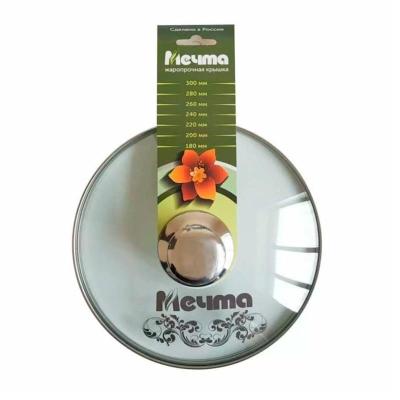 Крышка стеклянная с метал/обод. 28см /МЕЧТА/