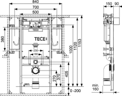 Инсталляция для унитаза TECE Profil для людей с ограниченной подвижностью 9300009 