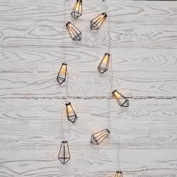 Гирлянда Нить NEON-NIGHT Кристаллы черные 1 режим теплый белый 1,5 м 304-017