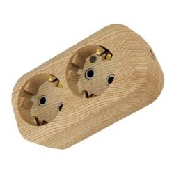 Колодка TDM Эко 2 гнезда с заземлением сосна