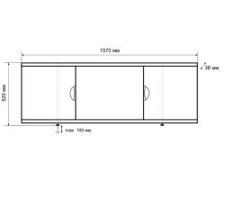 Экран для ванны EMMY Валенсия 160 157 см