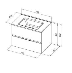 Тумба с раковиной AQUANET Алвита New 70 подвесная дуб велингтон 
