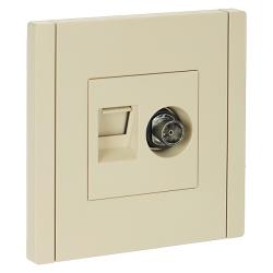 Розетка комбинированная IEK Forte&Piano TV/RJ45 ваниль FP-AK20-1-K10