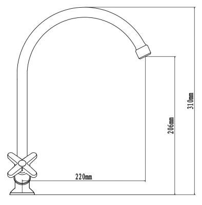 Смеситель для кухни VODA Star STR519  Смеситель для кухни VODA Star STR519
