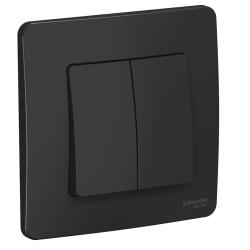 Выключатель SYSTEME ELECTRIC Blanca 2 клавиши антрацит BLNVS010506