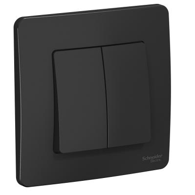 Выключатель SYSTEME ELECTRIC Blanca 2 клавиши антрацит BLNVS010506