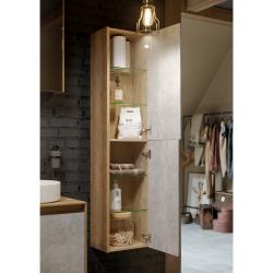 Пенал AQWELLA Mobi 40 дуб балтийский, бетон светлый 36,5*150 см