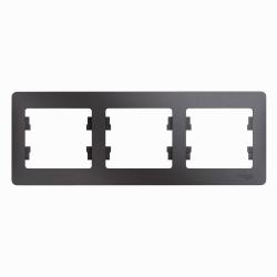 Рамка SYSTEME ELECTRIC Glossa 3 поста горизонтальная антрацит GSL000703