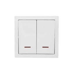 Выключатель LEZARD Leto 2 клавиши с подсветкой белый 752-0200-112