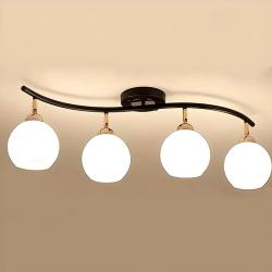 Люстра ЛАЙТ СФЕРА 1276FC/4 BK+FGD+WT Черный, золотo