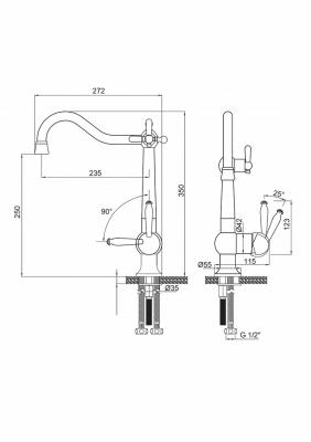 Смеситель для кухни PAULMARK Retro Re213226-431