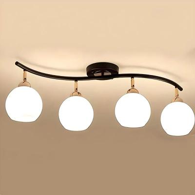 Люстра ЛАЙТ СФЕРА 1276FC/4 BK+FGD+WT Черный, золотo