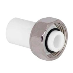 Штуцер ПП TEBO полипропилен с накидной гайкой 20 мм 3/4" ЕК