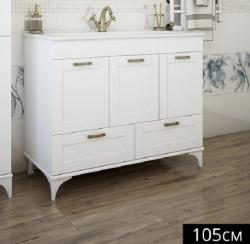 Тумба с раковиной SANFLOR Ванесса 105 напольная белый