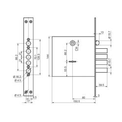 Замок врезной BORDER K 9-8 Хром 077740