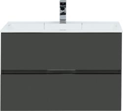Тумба с раковиной AQUANET Алвита 80 серый антрацит 