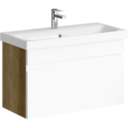 Тумба с раковиной AQWELLA Smart 80 дуб балтийский, белый