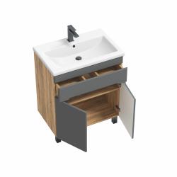 Тумба с раковиной RUVANN Nika 70 графит 