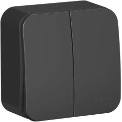 Выключатель SYSTEME ELECTRIC Blanca 2 клавиши антрацит BLNVA105016
