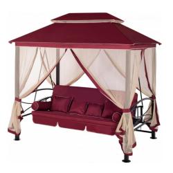 Беседка-качели УДАЧНАЯ МЕБЕЛЬ Пальмира Винный 257*177*243 см