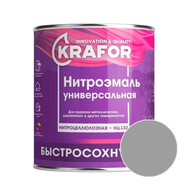 Эмаль KRAFOR НЦ-132 Серый 1,7 кг