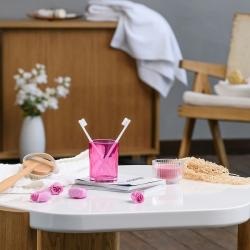 Стакан для зубной пасты MOROSHKA Bright Colors розовый