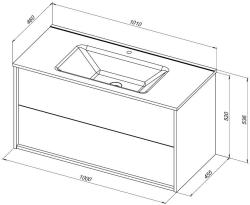 Тумба с раковиной AQUANET Lino 100 дуб велингтон 