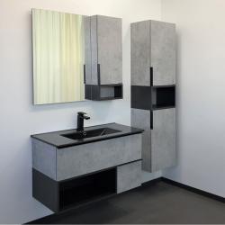 Зеркальный шкаф COMFORTY Франкфурт 90 бетон светлый 88*80 см