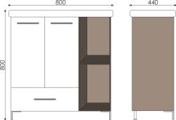 Тумба с раковиной EVA GOLD Crea 80