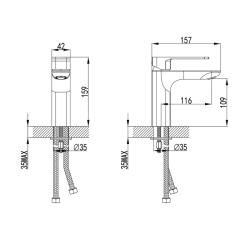 Смеситель для умывальника IDDIS Slide SLIBL00i01