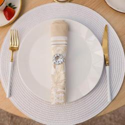 Салфетка подстановочная ДОЛЯНА Лофт белый 38 см 4 шт