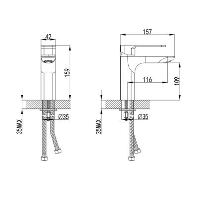 Смеситель для умывальника IDDIS Slide SLIBL00i01